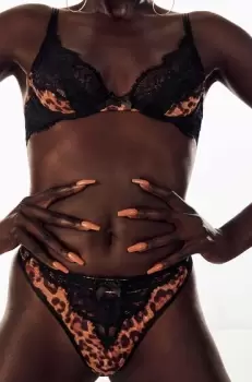 Image of Hunkemoller Evie Thong Nyakim Black