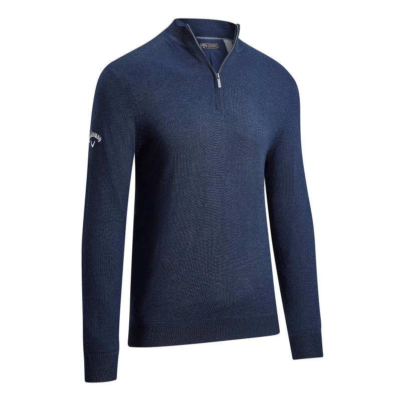 Image of Callaway Lined Zip Sweatshirt Mens Navy Blue male Large