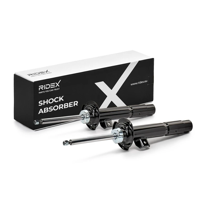 Image of RIDEX 854S19292 Shock absorber Front Axle, Gas Pressure, Twin-Tube, Suspension Strut, Bottom Plate Shock Absorber (854)
