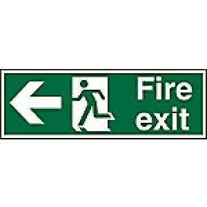 image of Fire Exit Sign Left Arrow Vinyl 20 x 60 cm