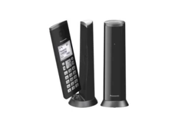 Image of KX-TGK222EB Panasonic Twin Digital Cordless Phone with Answering System - BLACK
