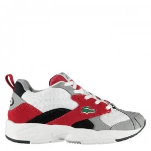 Image of Lacoste Storm 96 Trainers - Grey/Red