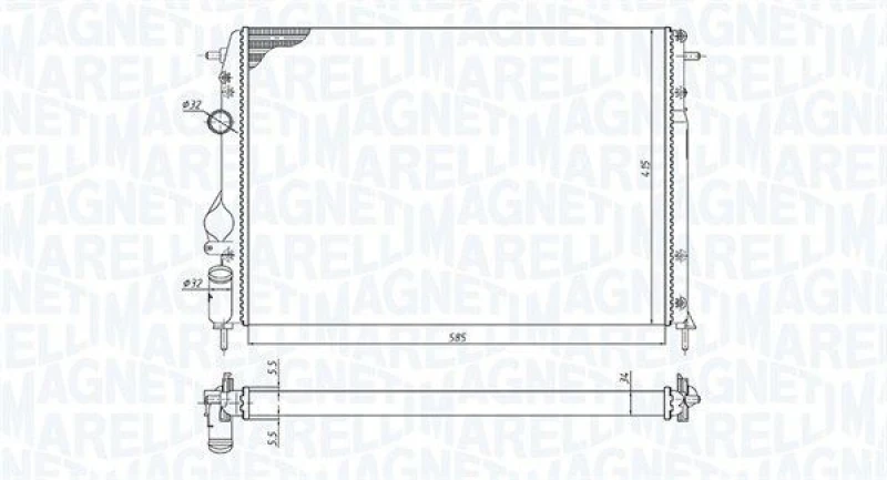 Image of MAGNETI MARELLI Engine radiator MAGNETI MARELLI 350213198500