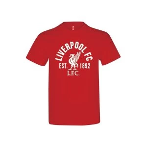 Image of Liverpool Established T Shirt Youths Red 12-13 Years