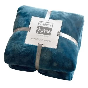 image of Gallery Flannel Fleece 140 x 180cm Throw - Teal