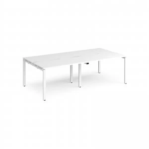 image of Adapt II Double Back to Back Desk s 2400mm x 1200mm - White Frame whit