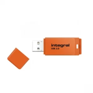 Image of Integral 64GB USB3.0 Memory Flash Drive (Memory Stick) Neon Orange