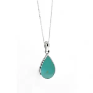 image of Beginnings Sterling Silver P2333U Syn Turquoise Teardrop Pendant