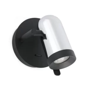 Image of Orleans 1 Light Indoor Adjustable Wall Spotlight Chrome, Black, GU10