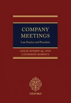 Image of Company Meetings by Leslie Kosmin Qc Hardback
