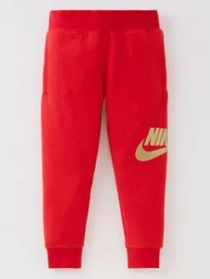 Image of Nike Metallic Hbr Fleece Pant, Red, Size 5-6 Years, Women