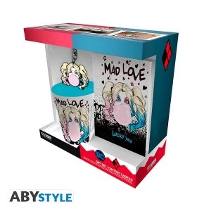 Image of DC Comics - Harley Quinn Mad Love Mug/Keyring/Notebook Gift Set
