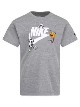 Image of Nike Younger Boys Nikemojii Futura Ss Tee, Grey, Size 3-4 Years