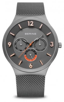Image of Bering Mens Classic Brushed Grey Grey Mesh Strap Watch