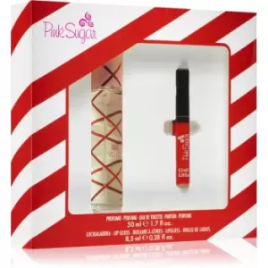 image of Aquolina Pink Sugar Red Velvet Eau de Toilette For Her 50ml & Lip Gloss 8.5ml Gift Set