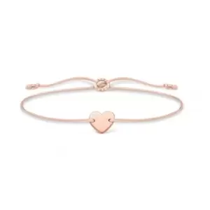 image of Rose Gold Heart Cord Tie Bracelet A1996-597-19-L20v