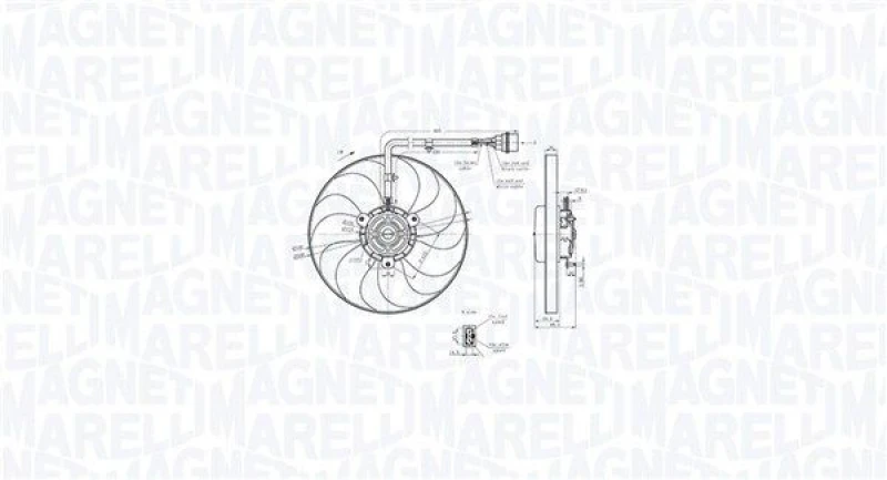 Image of MAGNETI MARELLI Fan, radiator MAGNETI MARELLI 069422847010