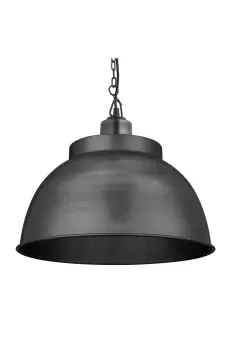 image of Brooklyn Dome Pendant, 17 Inch, Pewter, Pewter Chain Holder