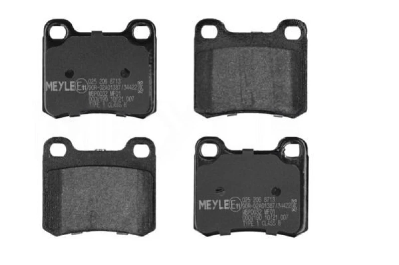 Image of MEYLE 025 206 8713 Brake pad set Rear Axle, excl. wear warning contact, Original Quality, with anti-squeak plate Brake Pad Set,disc brake (402)