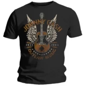 Image of Johnny Cash Outlaw Mens Black T Shirt: Small