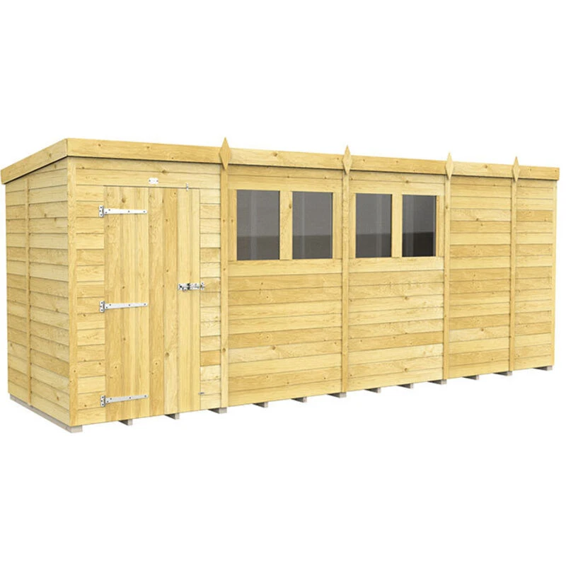 Image of Flat Pack Sheds DIY Sheds 17 x 5 Pent Shed, Brown 17X5PFF