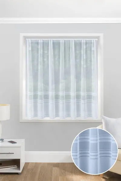 Image of Tyrone Textiles Hudson Stripe Lace Net Cut Panel (500 X 137Cm)