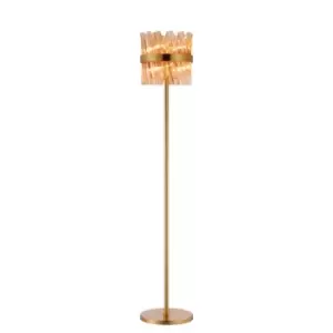 image of Lysander 8 Light G9, Floor Lamp, Brass, Amber