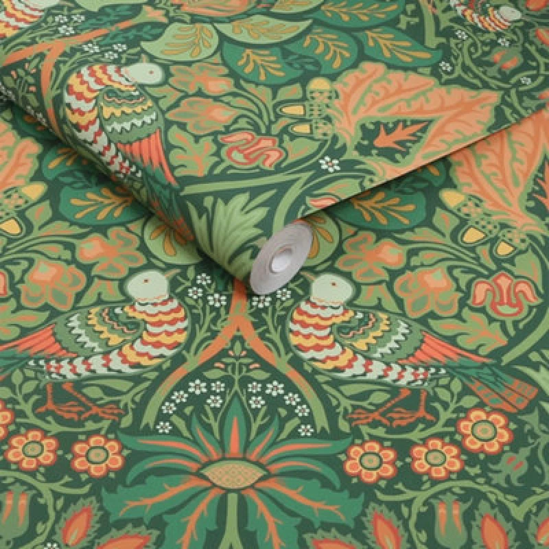 Image of William Morris At Home Dove & Rose Woodland Wallpaper