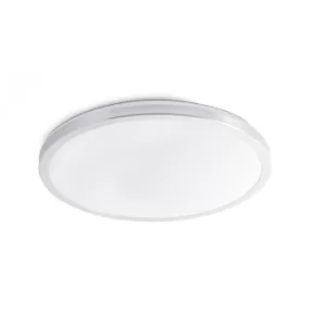 image of Foro LED Bathroom Flush Ceiling Light White, Grey IP44