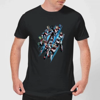 Image of Avengers: Endgame Logo Team Mens T-Shirt - Black - 3XL - Black