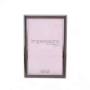 image of Impressions Thin Profile Pewter Finish Frame 4" x 6"