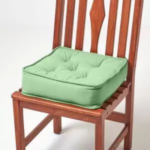 Image of Forest Green Cotton Dining Booster Cushion - Forest Green - Homescapes