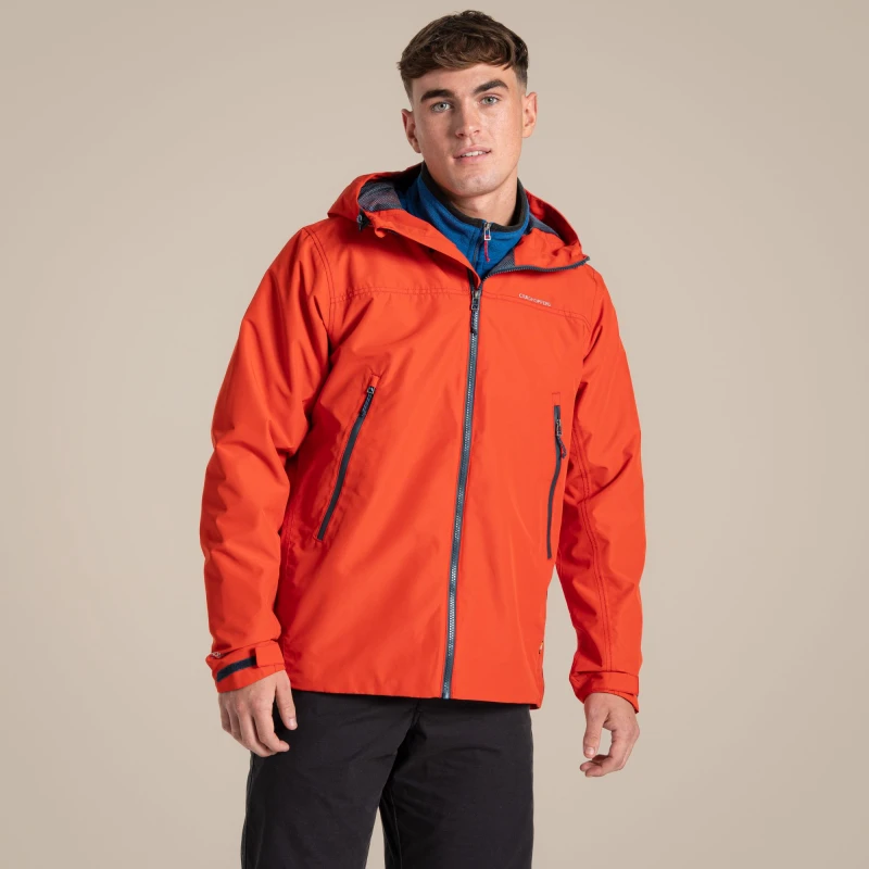 Image of Craghoppers Craghoppers Men Vanth Hooded Lightweight Waterproof Jacket in Red Size: X-Large Red XL Male 5063260102216