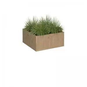 image of Flux modular storage single wooden planter box with plants - kendal