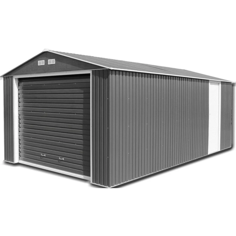 Image of Store More Sapphire Olympian Fronted Apex Metal Garage Grey unisex 12x32ft