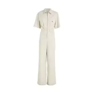 image of Calvin Klein Jeans Utility Back Cut Out Boilersuit - Beige