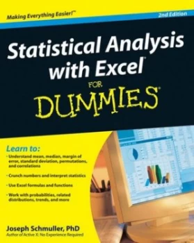 Image of Statistical Analysis with Excel for Dummies by Joseph Schmuller Paperback