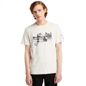Image of Moto Guzzi X Timberland Photo T-Shirt For Men In White, Size S