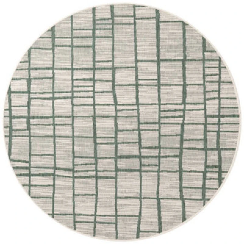 Image of The Rugs Ted Baker Indoor Outdoor Crouch Round Abstract Rug In Green