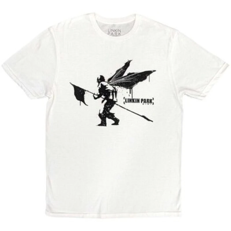 Image of Linkin Park Linkin Park Men Street Soldier Cotton T-Shirt in White Size: large White L Male 5063425326136