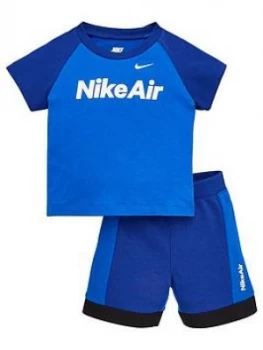 Image of Nike Sportswear Air Toddler Boys Short Set - Blue, Size 18 Months
