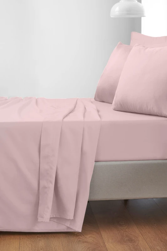 Image of Bianca '400 Thread Count Cotton Sateen' Flat Sheet in Pink Size: Super King Flat Pink Unisex Super King Flat