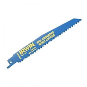 Image of IRWIN Sabre Saw Blade for Nail Embedded Wood 956R 225mm Pack of 5
