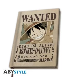 image of One Piece - Wanted Luffy A5 Notebook