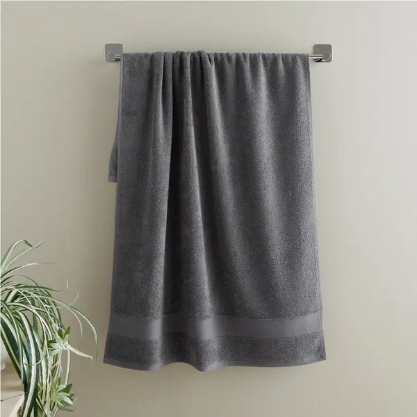 CATHERINE LANSFIELD Catherine Lansfield - Anti-Bacterial 100% Cotton Bath Towel, Charcoal TW/55660/W/BT/CHC