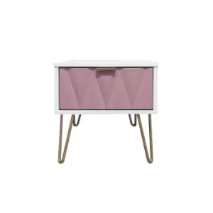 image of Ice 1 Drawer Bedside Table - Pink