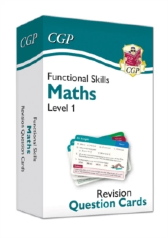 Image of CGP Books Functional Skills Maths Revision Question Cards - Level 1 Hardback Book Multi