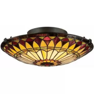 Image of Loops - 2 Bulb Flush Light Low Ceiling Vintage Bronze LED E27 75W Bulb