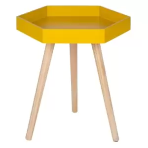 Image of Casa Halston Hexagon Table, Mustard, Large