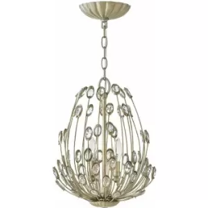 Image of Loops - 3 Bulb Ceiling Pendant Light Fitting Silver Leaf LED E14 60W Bulb